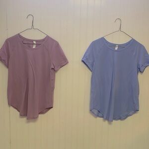 Pair of Lululemon Short Sleeve Tie Back Tees Size 4